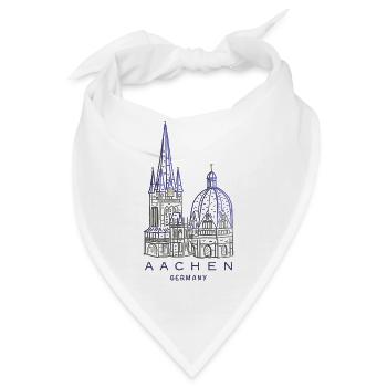 Aachener Dom, Aachen, Deutschland - Bandana - Weiß - Vorne