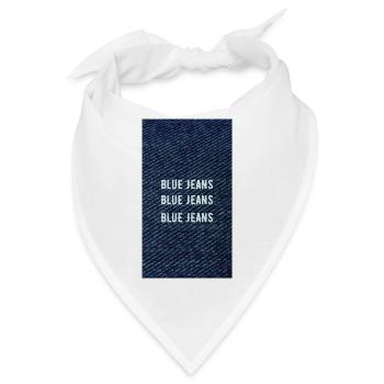 Blue Denim Vintage Typography Clothing Fashion - Bandana - Weiß - Vorne