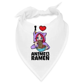 Ich Liebe Anime Ramen Herz Manga Japan Animation - Bandana - Weiß - Vorne
