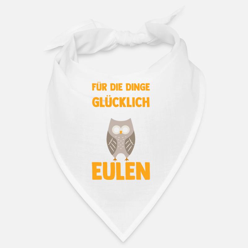 Eulen - Bandana - Weiß