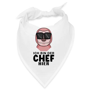 Chef Spruch mit Faultier Motiv - Bandana - Weiß - Vorne