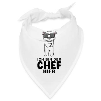 Chef Spruch mit Eisbär Motiv - Bandana - Weiß - Vorne
