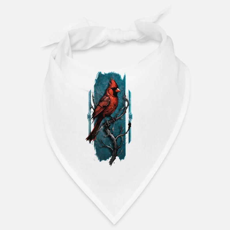Nördlicher Kardinal sitzt auf Ast Bandana