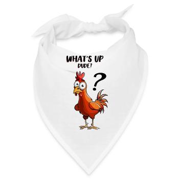 Cheeky Chicken Query: Humorvoller Hoffreund - Bandana - Weiß - Vorne