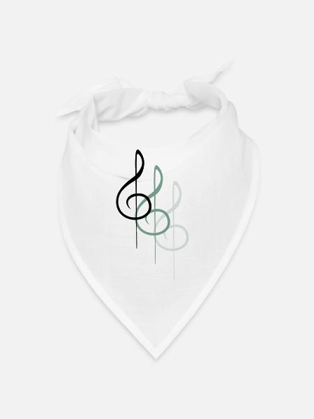 Musik Notenschlüssel Note Melodie Musiknote Sound - Bandana - Weiß - Vorne