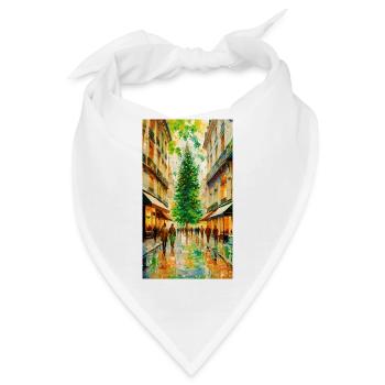 Lebendige Stadtstraße mit Weihnachtsbaum Vibrant - Bandana - Weiß - Vorne