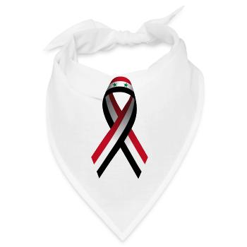 Frieden in Syrien Schleife - Flagge für Freiheit - Bandana - Weiß - Vorne