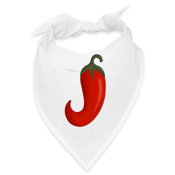 scharfe Chilischote - Bandana - Weiß - Vorne