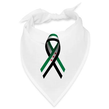 Syrien Flagge Schleife Peacezeichen - Bandana - Weiß - Vorne