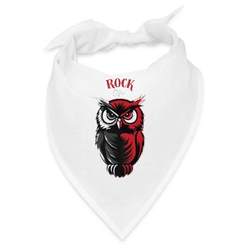 Eule - Rock on ! - Bandana - Weiß - Vorne