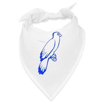 Vogel sitzt süß Käfig Ast Haustier lieber Papagei - Bandana - Weiß - Vorne