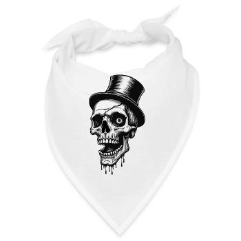 Zylinder Schaedel - Bandana - Weiß - Vorne