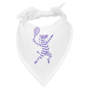 Minimalistische Zebra Tennis Spieler Rückhand  - Bandana - Weiß - Vorne