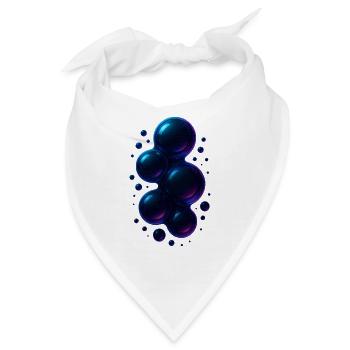 3d Bubbles Blue - Bandana - Weiß - Vorne