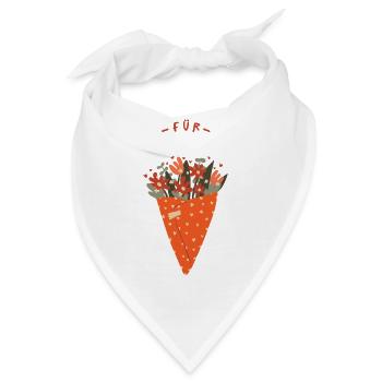 Blumenstrauß – Herzlicher Gruß - Bandana - Weiß - Vorne