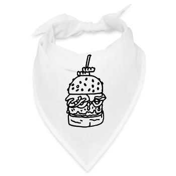 Hamburger_met_sla_tomaat_en_kaas - Bandana - Weiß - Vorne