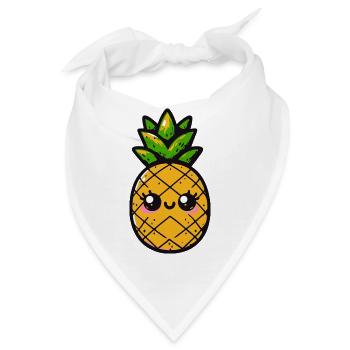 Kawaii Ananas Lächeln - Bandana - Weiß - Vorne