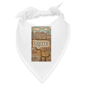 Bayonne Skurriles Stadtbild Frankreich - Bandana - Weiß - Vorne