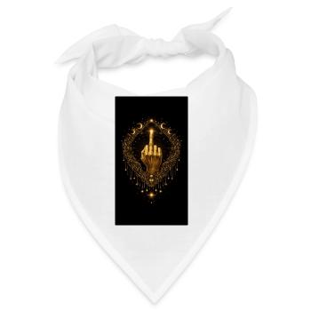 Golden Zodiac Defiance – Ornamental Middle Finger - Bandana - Weiß - Vorne