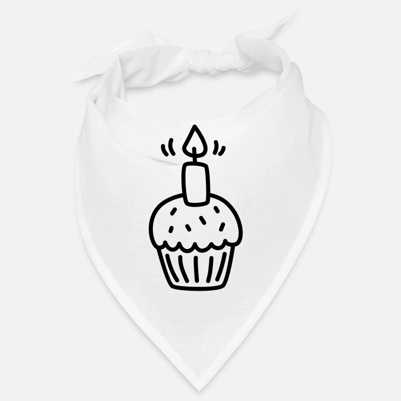 Muffin mit einer Kerze zum Geburtstag Bandana