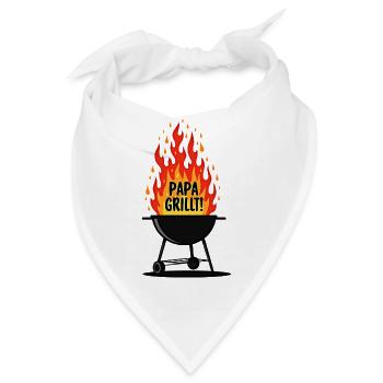 Grillen Grillsaison Papa Am Grill Papa Grillt - Bandana - Weiß - Vorne