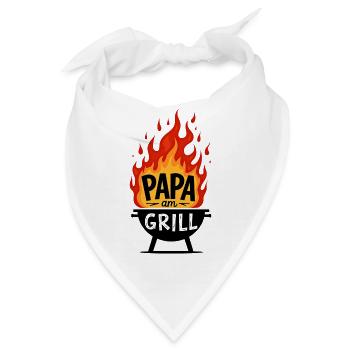 Grillen Grillsaison Papa Am Grill Papa Grillt - Bandana - Weiß - Vorne