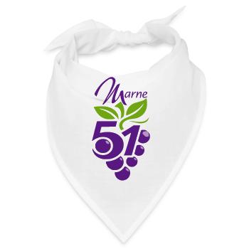 Marne 51 Rebe und Trauben - Bandana - Weiß - Vorne