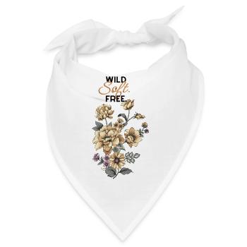 Florales Design "Wild.Soft.Free" - Bandana - Weiß - Vorne