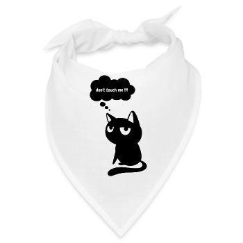 Lustige Katze "Fass mich nicht an" - Bandana - Weiß - Vorne