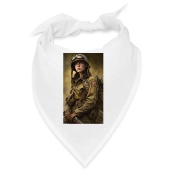 Kriegsheldin im Fliegeranzug - Bandana - Weiß - Vorne
