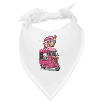 Vintage-Pink-Gelato-Truck - Bandana - Weiß - Vorne