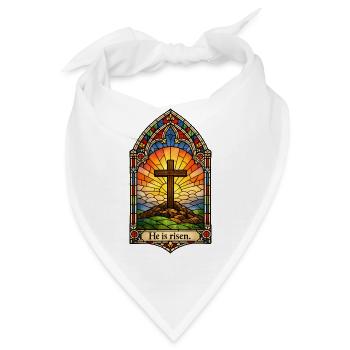 Auferstehung He is Risen Ostern Jesus - Bandana - Weiß - Vorne