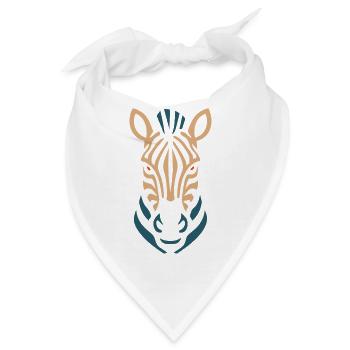 Zebra Kopf Neon Linien - Bandana - Weiß - Vorne