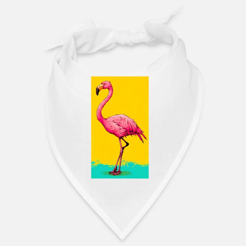 flamingo - Bandana - white