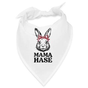 Mama Hase für Ostern und Muttertag - Bandana - Weiß - Vorne