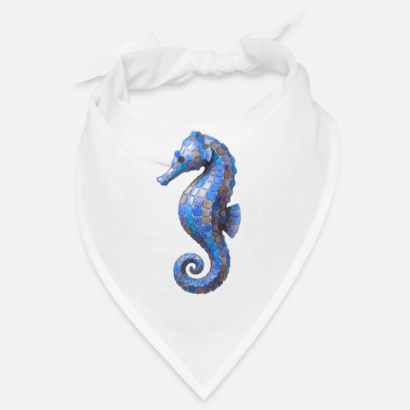 Mosaïque de l’hippocampe - Conception de la mer bleue Bandana
