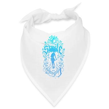 Blumenrahmen-Mädchen Silhouette - Bandana - Weiß - Vorne