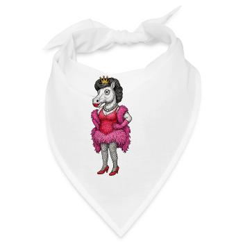 Königliche Stute-Diva in rosa Federn - Bandana - Weiß - Vorne