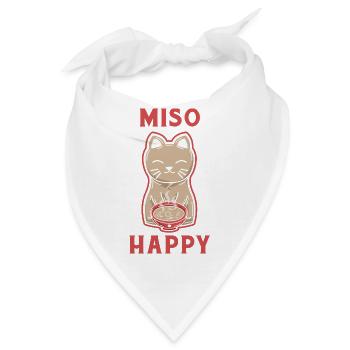 MISO Happy Japanische Katze - Bandana - Weiß - Vorne