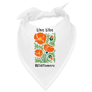 Live like wildflowers Mohnblumen Muster - Bandana - Weiß - Vorne