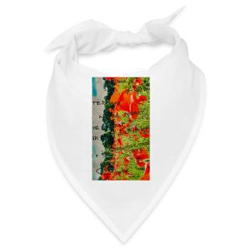 Mohnblumen auf dem Feld mit handgeschriebenem Text - Bandana - Weiß - Vorne