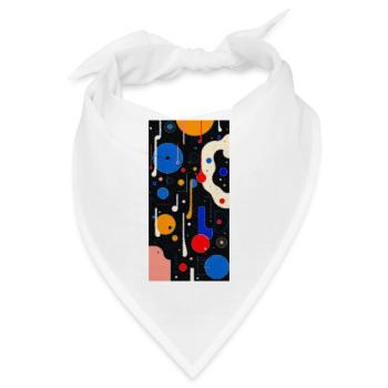 Lebendiges, abstraktes, geometrisches Design  - Bandana - Weiß - Vorne