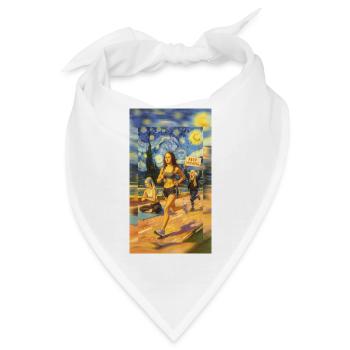 Laufen, Kunst, Fitness – Mashup-Parodie - Bandana - Weiß - Vorne