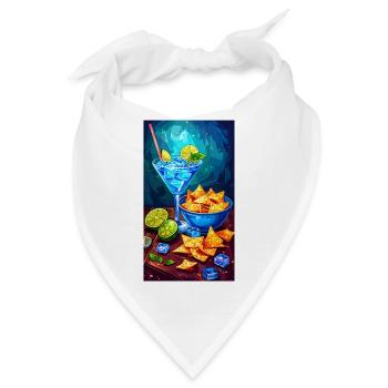 Blaue Cocktails und Sommernachos - Bandana - Weiß - Vorne