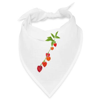 Geometrische Lampionblume Illustration - Bandana - Weiß - Vorne