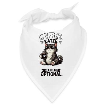 Kaffee Katze Der Rest Ist Optional Lustiger Spruch - Bandana - Weiß - Vorne