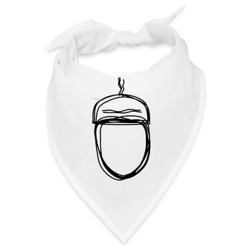 Eichel handgezeichnet - Bandana - Weiß - Vorne
