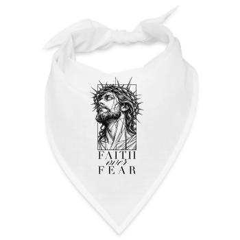 Faith Over Fear – Jesus Christus - Bandana - Weiß - Vorne