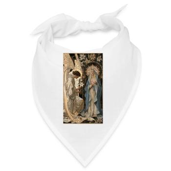 Engel und Jungfrau in Gold Blau - Bandana - Weiß - Vorne