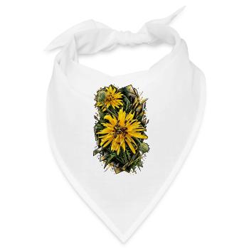 Sonnenblumen Prisma Blütenkunst - Bandana - Weiß - Vorne